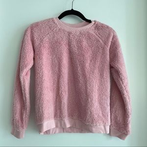 pink fluffy pullover